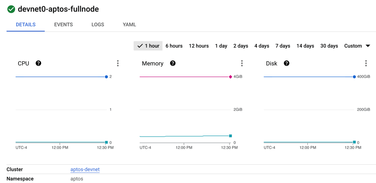 GKE Workloads Pod screenshot GKE Workloads Pod screenshot